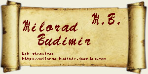 Milorad Budimir vizit kartica